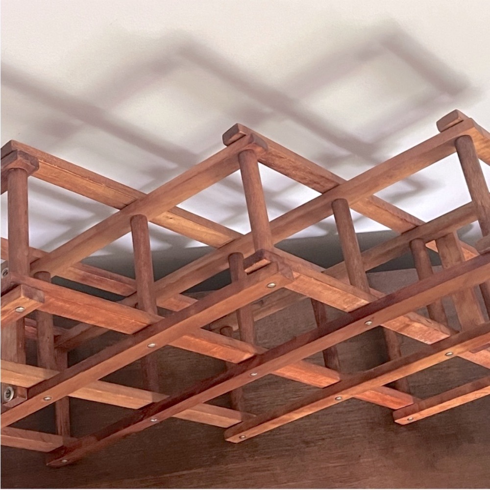 🍷Wine Rack Foldable Accordion Style Wooden Vintage Bottle Holder for 10🍷 - Picture 3 of 8